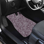 Umber Floral Bohemian Pattern Print Front and Back Car Floor Mats