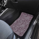 Umber Floral Bohemian Pattern Print Front and Back Car Floor Mats