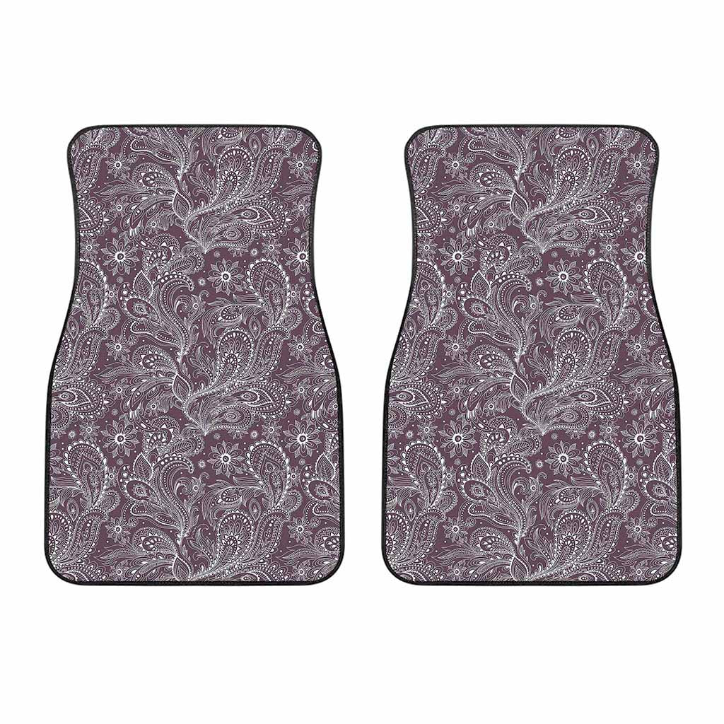 Umber Floral Bohemian Pattern Print Front Car Floor Mats