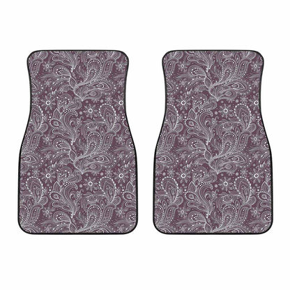 Umber Floral Bohemian Pattern Print Front Car Floor Mats