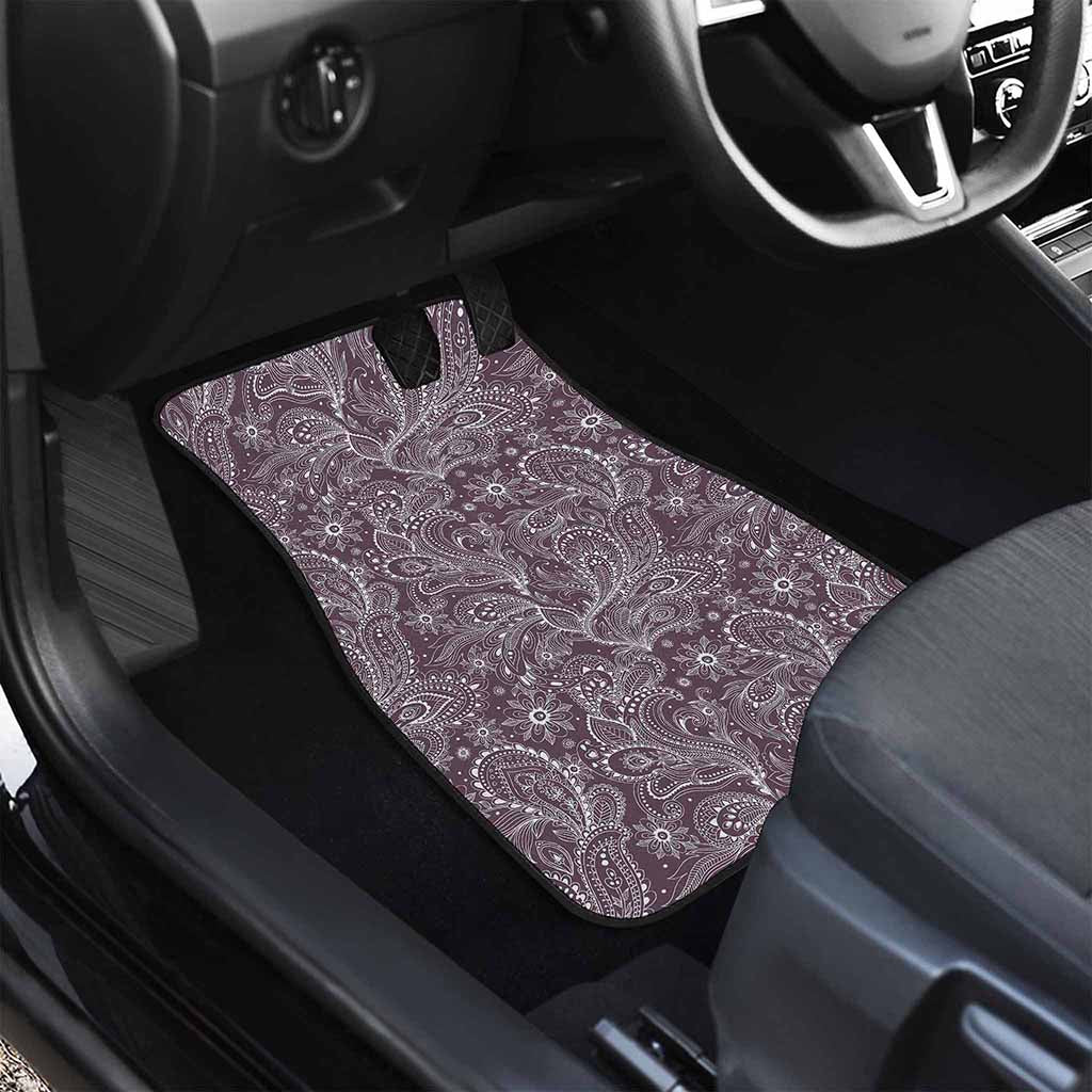 Umber Floral Bohemian Pattern Print Front Car Floor Mats