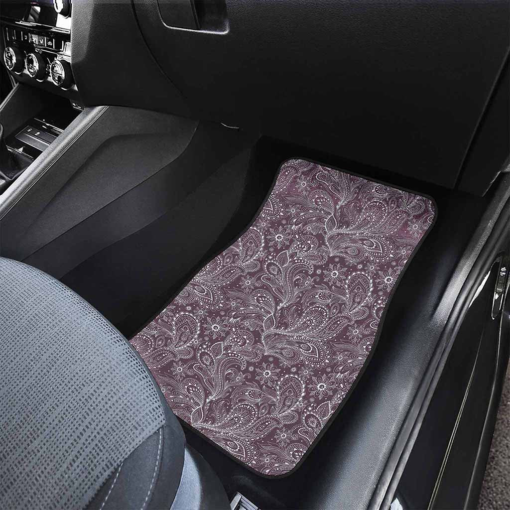 Umber Floral Bohemian Pattern Print Front Car Floor Mats