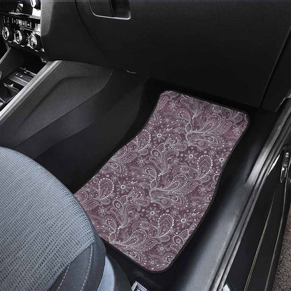 Umber Floral Bohemian Pattern Print Front Car Floor Mats