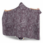 Umber Floral Bohemian Pattern Print Hooded Blanket