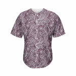 Umber Floral Bohemian Pattern Print Men's Baseball Jersey