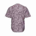 Umber Floral Bohemian Pattern Print Men's Baseball Jersey