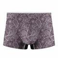 Umber Floral Bohemian Pattern Print Men's Boxer Briefs