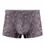 Umber Floral Bohemian Pattern Print Men's Boxer Briefs
