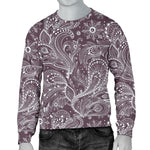 Umber Floral Bohemian Pattern Print Men's Crewneck Sweatshirt GearFrost