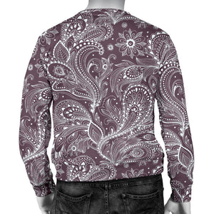 Umber Floral Bohemian Pattern Print Men's Crewneck Sweatshirt GearFrost