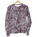 Umber Floral Bohemian Pattern Print Men's Crewneck Sweatshirt