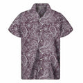 Umber Floral Bohemian Pattern Print Men's Short Sleeve Shirt