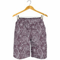 Umber Floral Bohemian Pattern Print Men's Shorts