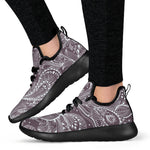 Umber Floral Bohemian Pattern Print Mesh Knit Shoes GearFrost