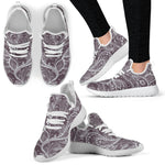 Umber Floral Bohemian Pattern Print Mesh Knit Shoes GearFrost