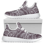 Umber Floral Bohemian Pattern Print Mesh Knit Shoes GearFrost