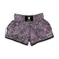 Umber Floral Bohemian Pattern Print Muay Thai Boxing Shorts