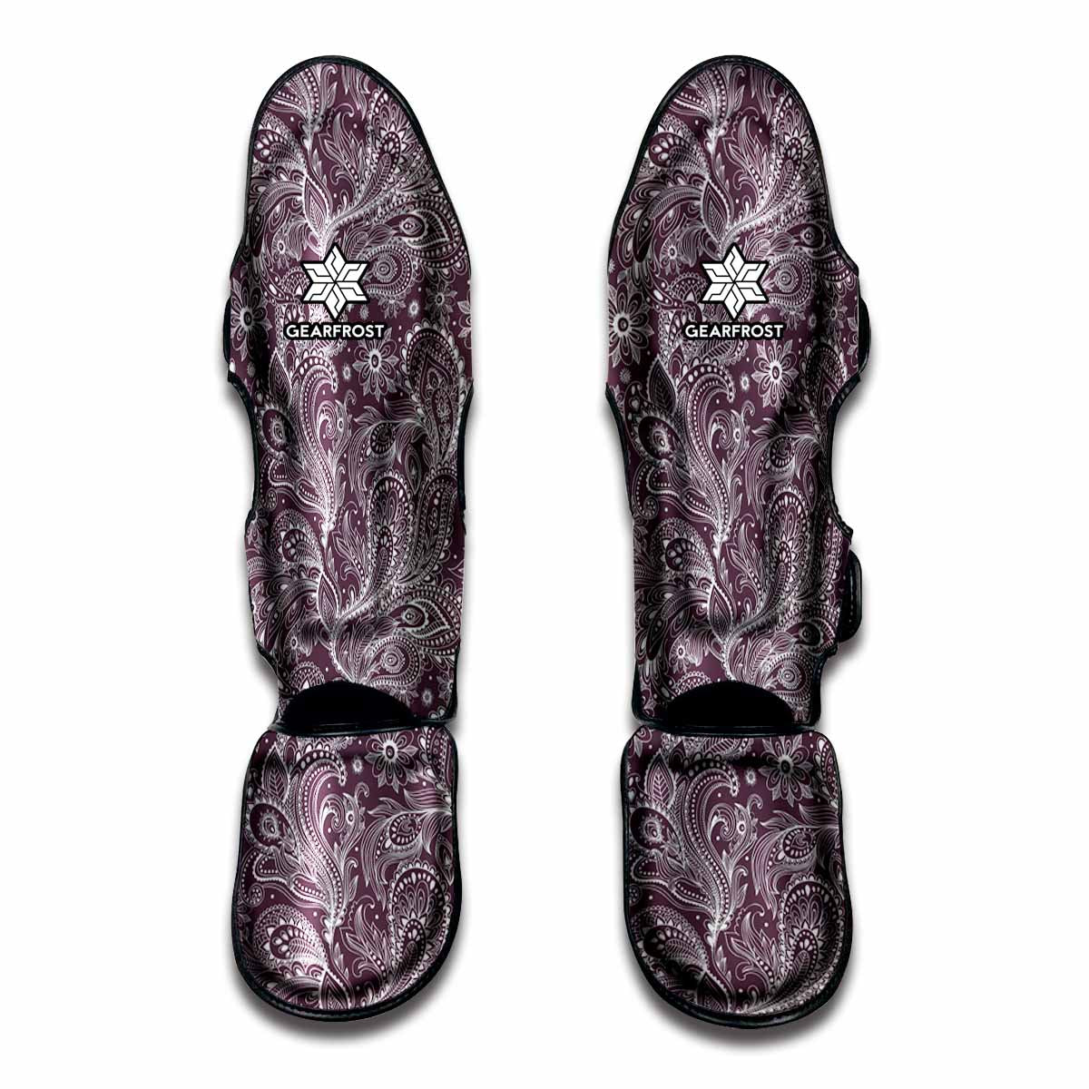 Umber Floral Bohemian Pattern Print Muay Thai Shin Guard