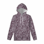 Umber Floral Bohemian Pattern Print Pullover Hoodie