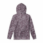 Umber Floral Bohemian Pattern Print Pullover Hoodie