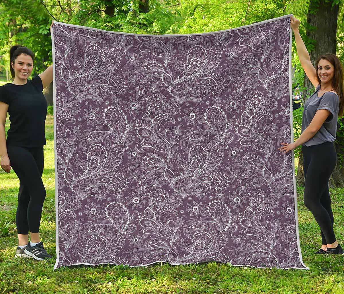 Umber Floral Bohemian Pattern Print Quilt