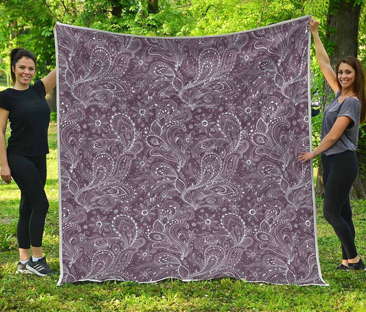 Umber Floral Bohemian Pattern Print Quilt