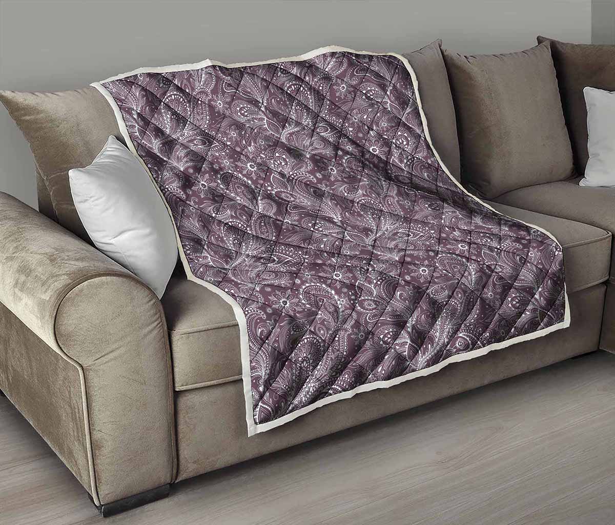 Umber Floral Bohemian Pattern Print Quilt
