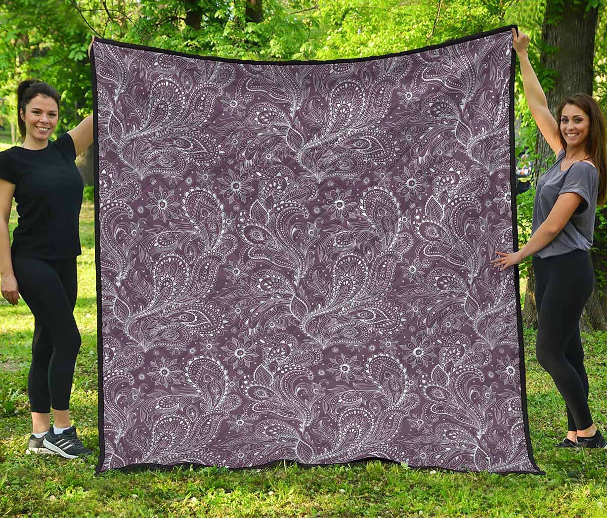 Umber Floral Bohemian Pattern Print Quilt