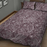 Umber Floral Bohemian Pattern Print Quilt Bed Set