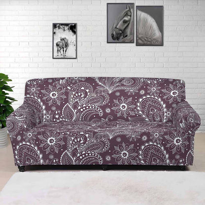 Umber Floral Bohemian Pattern Print Sofa Cover