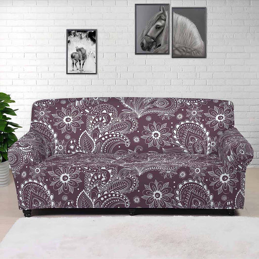 Umber Floral Bohemian Pattern Print Sofa Cover