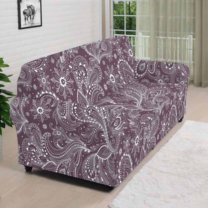 Umber Floral Bohemian Pattern Print Sofa Cover