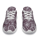 Umber Floral Bohemian Pattern Print Sport Shoes GearFrost