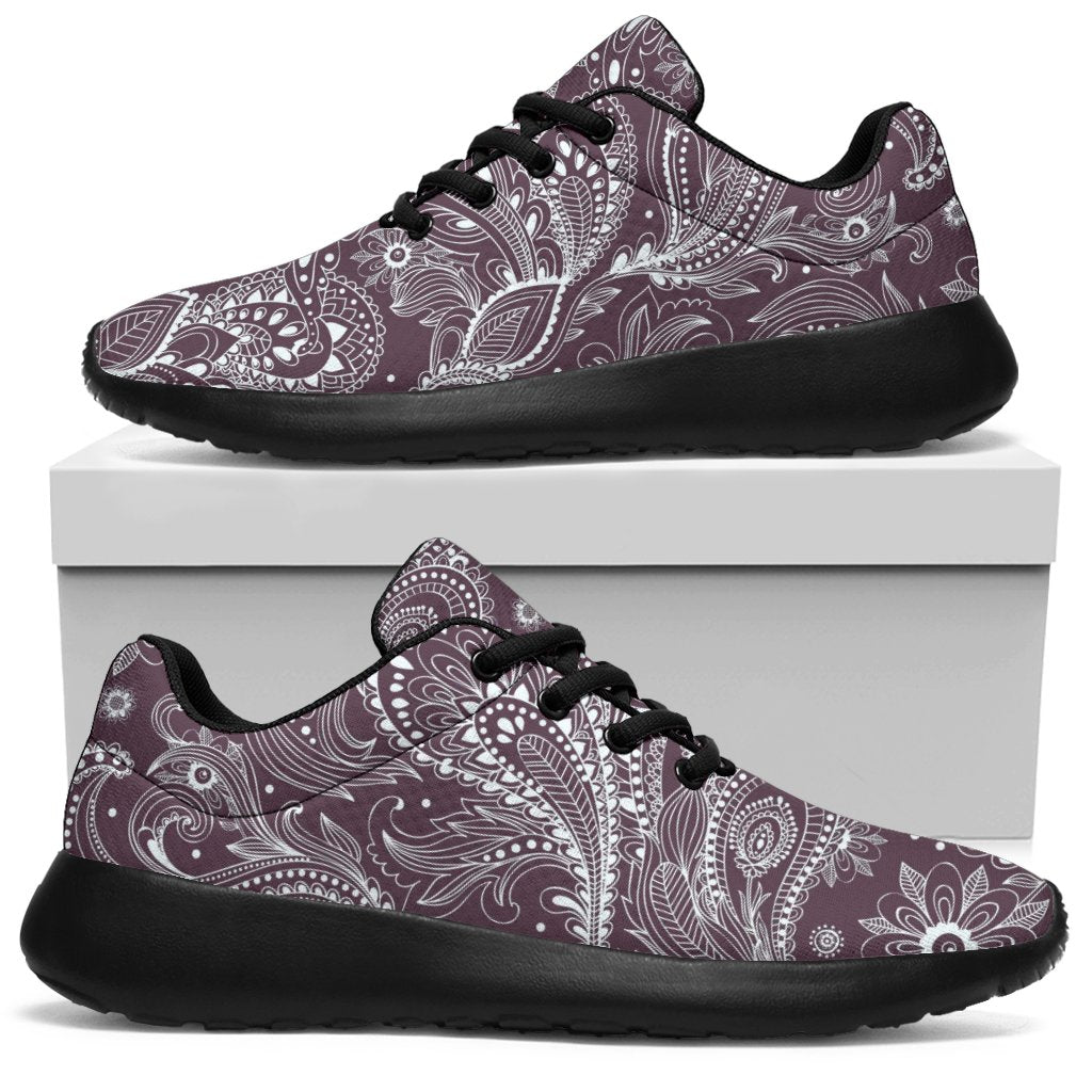 Umber Floral Bohemian Pattern Print Sport Shoes GearFrost