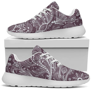 Umber Floral Bohemian Pattern Print Sport Shoes GearFrost