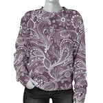 Umber Floral Bohemian Pattern Print Women's Crewneck Sweatshirt GearFrost