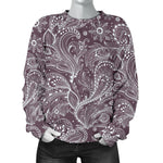 Umber Floral Bohemian Pattern Print Women's Crewneck Sweatshirt GearFrost