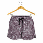 Umber Floral Bohemian Pattern Print Women's Shorts