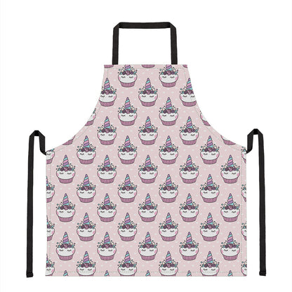 Unicorn Cupcake Pattern Print Apron