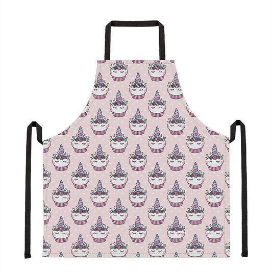 Unicorn Cupcake Pattern Print Apron