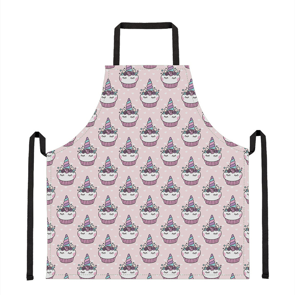 Unicorn Cupcake Pattern Print Apron