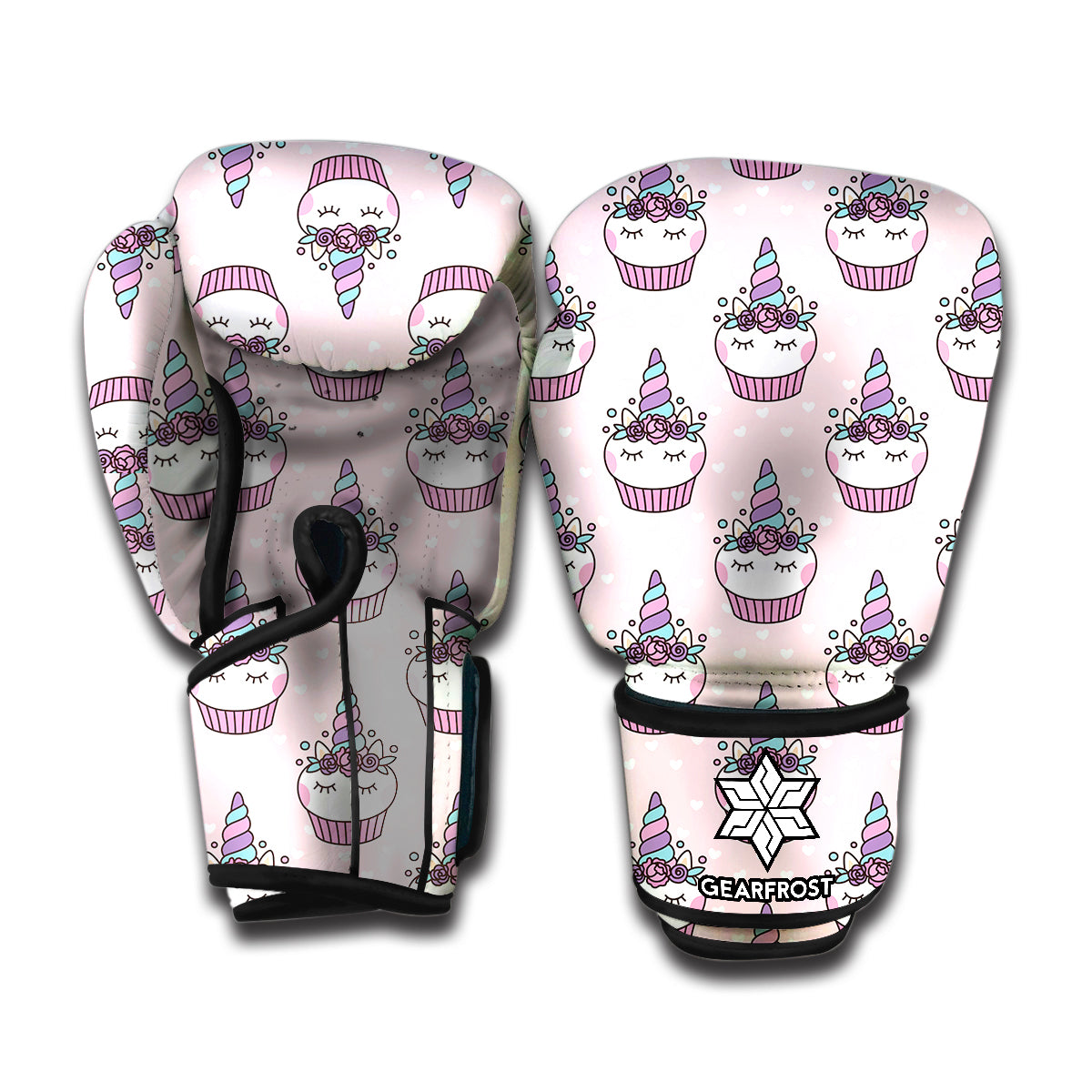 Unicorn Cupcake Pattern Print Boxing Gloves