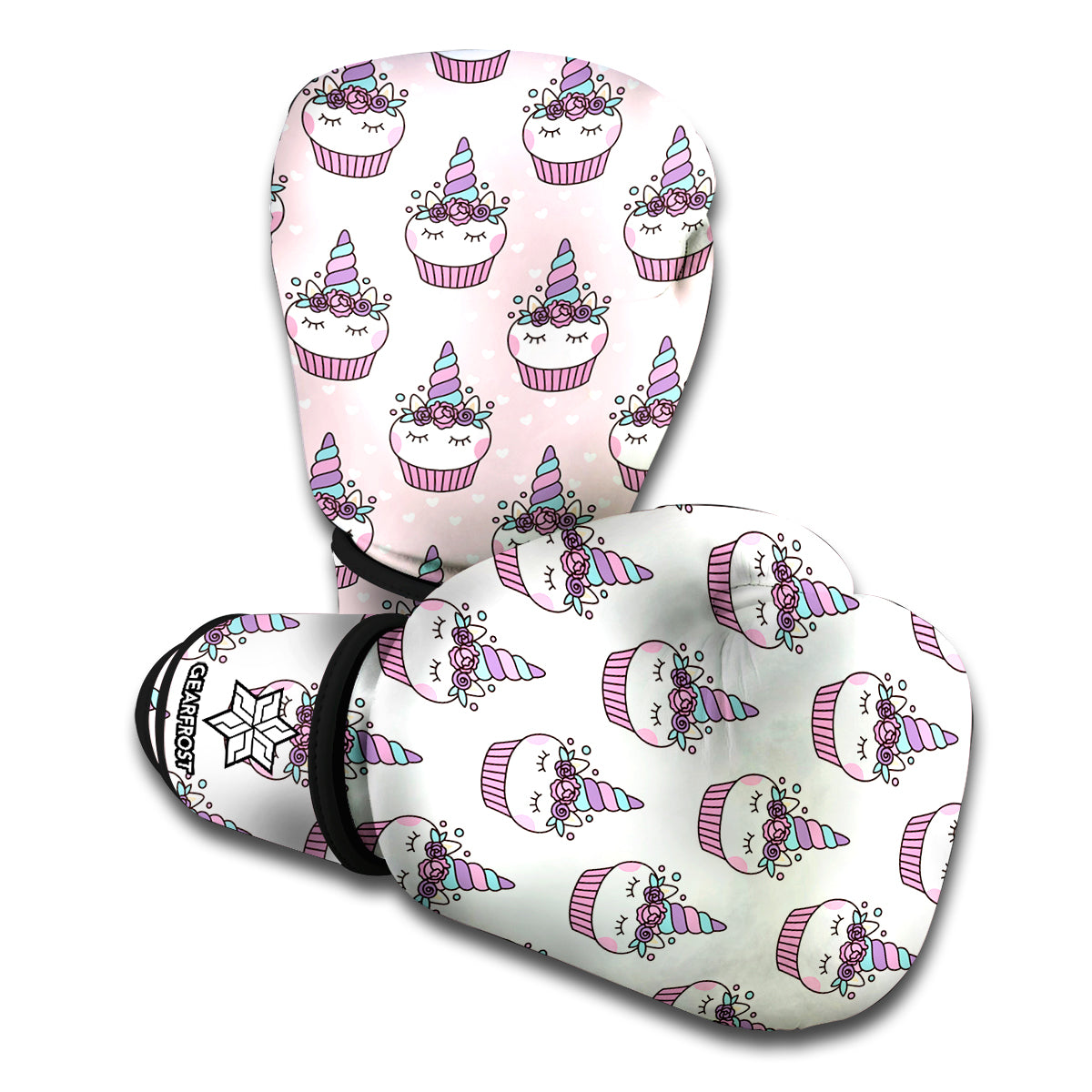 Unicorn Cupcake Pattern Print Boxing Gloves