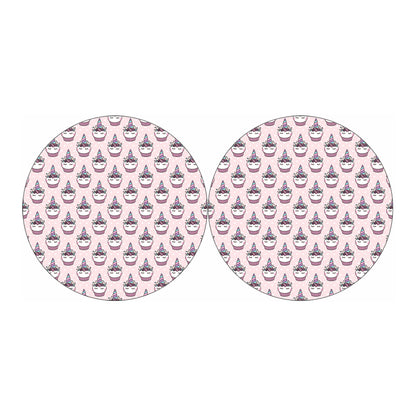 Unicorn Cupcake Pattern Print Car Coasters