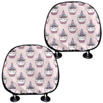 Unicorn Cupcake Pattern Print Car Headrest Covers