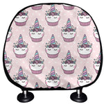 Unicorn Cupcake Pattern Print Car Headrest Covers