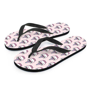 Unicorn Cupcake Pattern Print Flip Flops