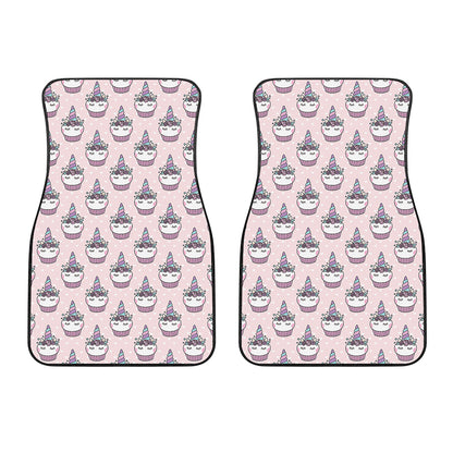 Unicorn Cupcake Pattern Print Front Car Floor Mats