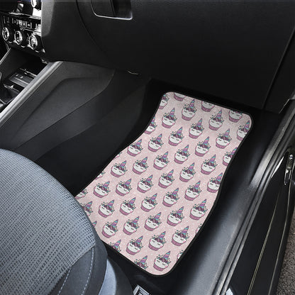 Unicorn Cupcake Pattern Print Front Car Floor Mats