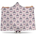 Unicorn Cupcake Pattern Print Hooded Blanket